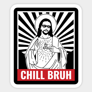 Chill Bruh Jesus Meme Sticker
